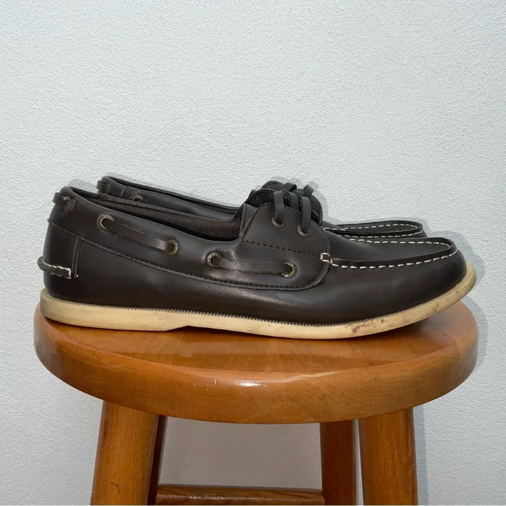 Men's Nautica Dark Brown Nueltin Boat Shoes Size 10.5 Dressy Casual Slip On
